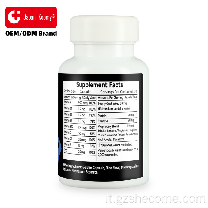 Supporto energetico in capsule booster alle erbe